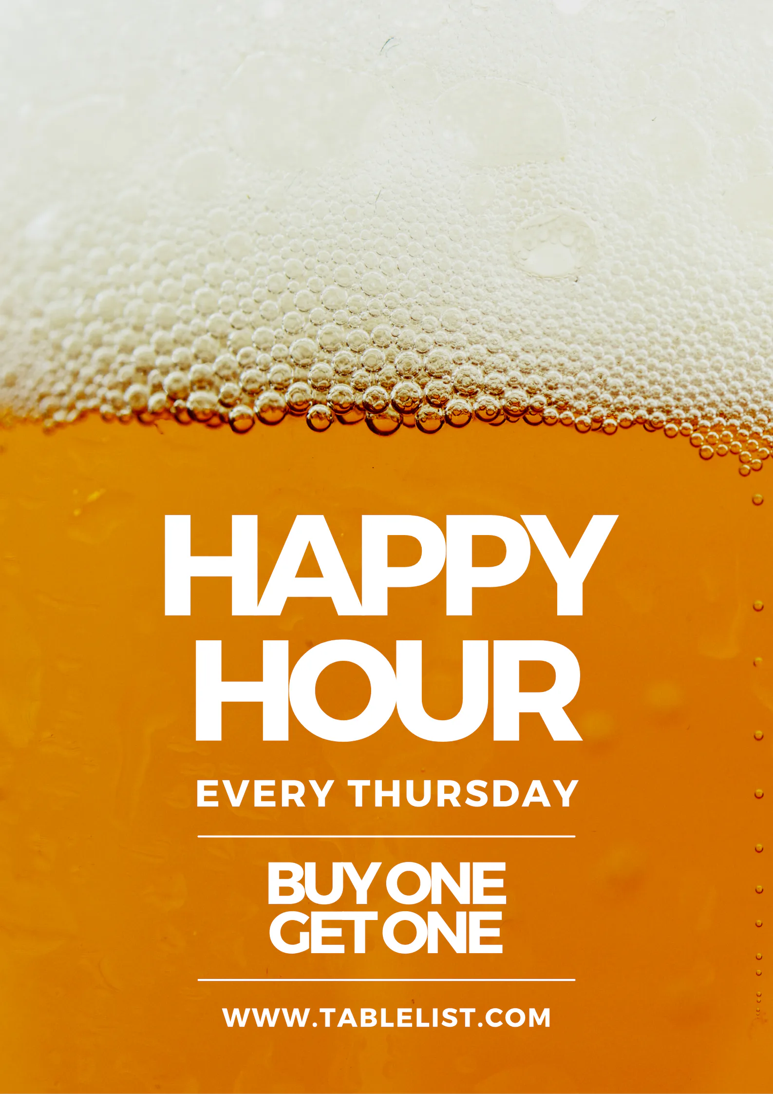 Thursday Happy Hour - 10pm to 11pm