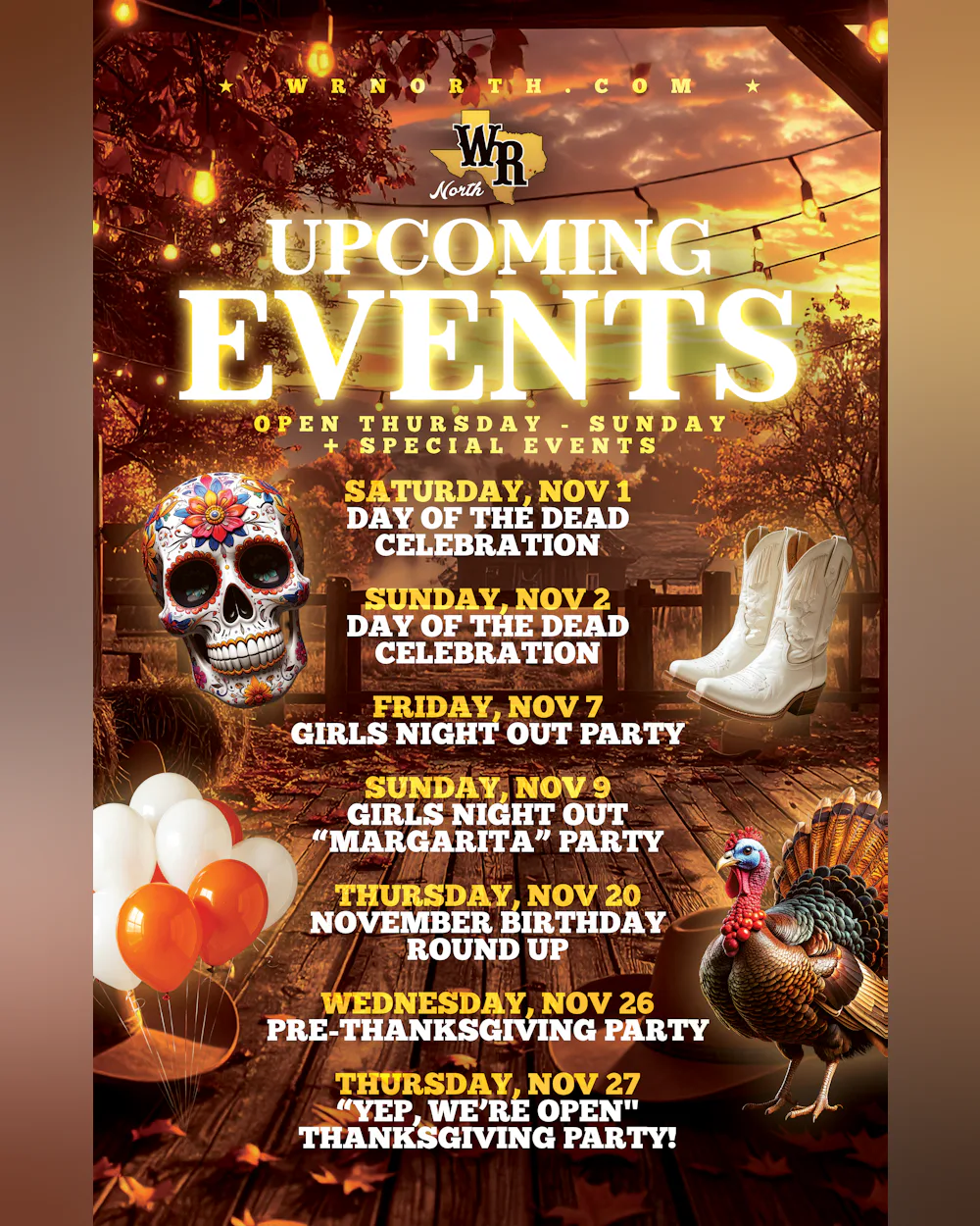 Thursday - "Yep, We're Open" Thanksgiving Party