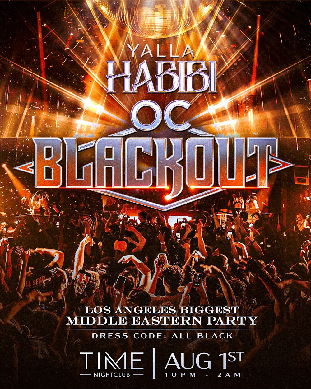 Yalla Habibi OC Blackout: All Black Arabic Party