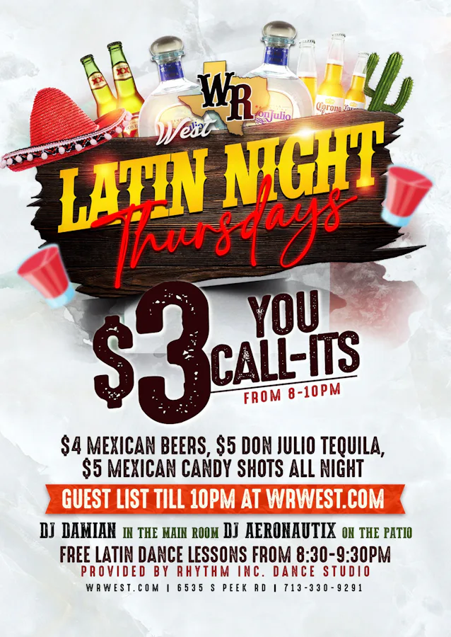 Thursday - Guest List good till 10