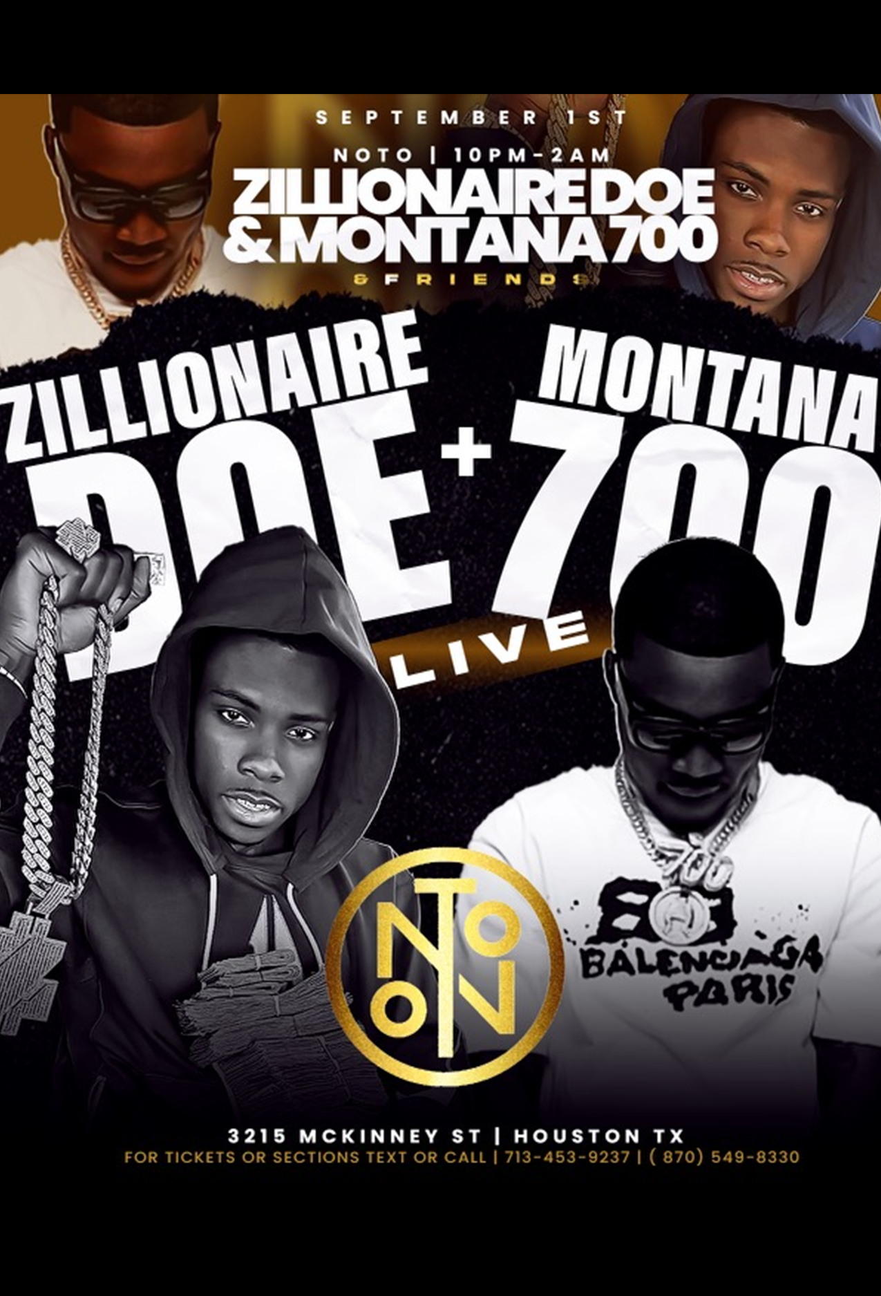 Tablelist | Buy Tickets and Tables to Zillionaire Doe & Montana