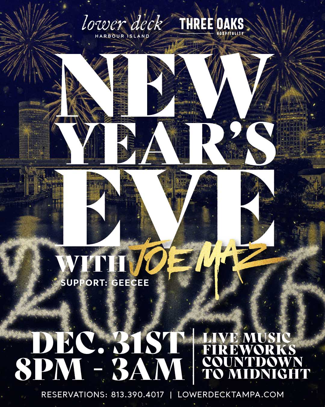 NYE with DJ Joe Maz (Las Vegas) and Fireworks Display 