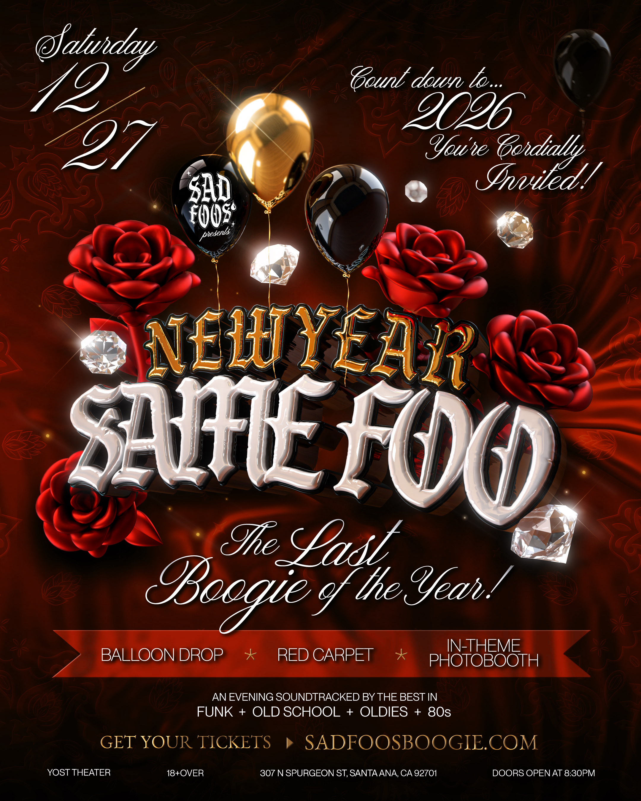Sad Foos Presents New Year, Same Foo + Funk + Old School + Oldies + 80's + Freestyle