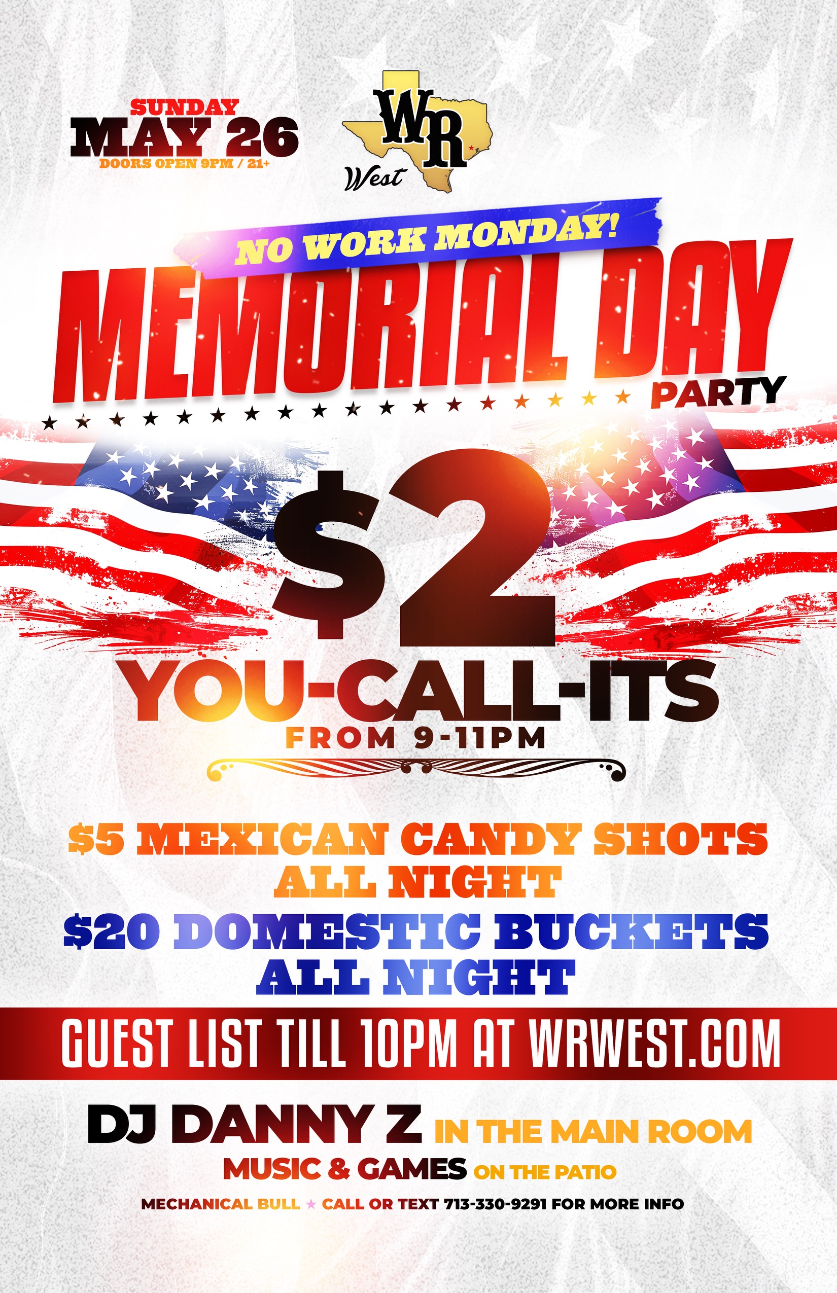 Tablelist | Buy Tickets and Tables to Sunday - Pre Memorial Day Party at  Whiskey River West