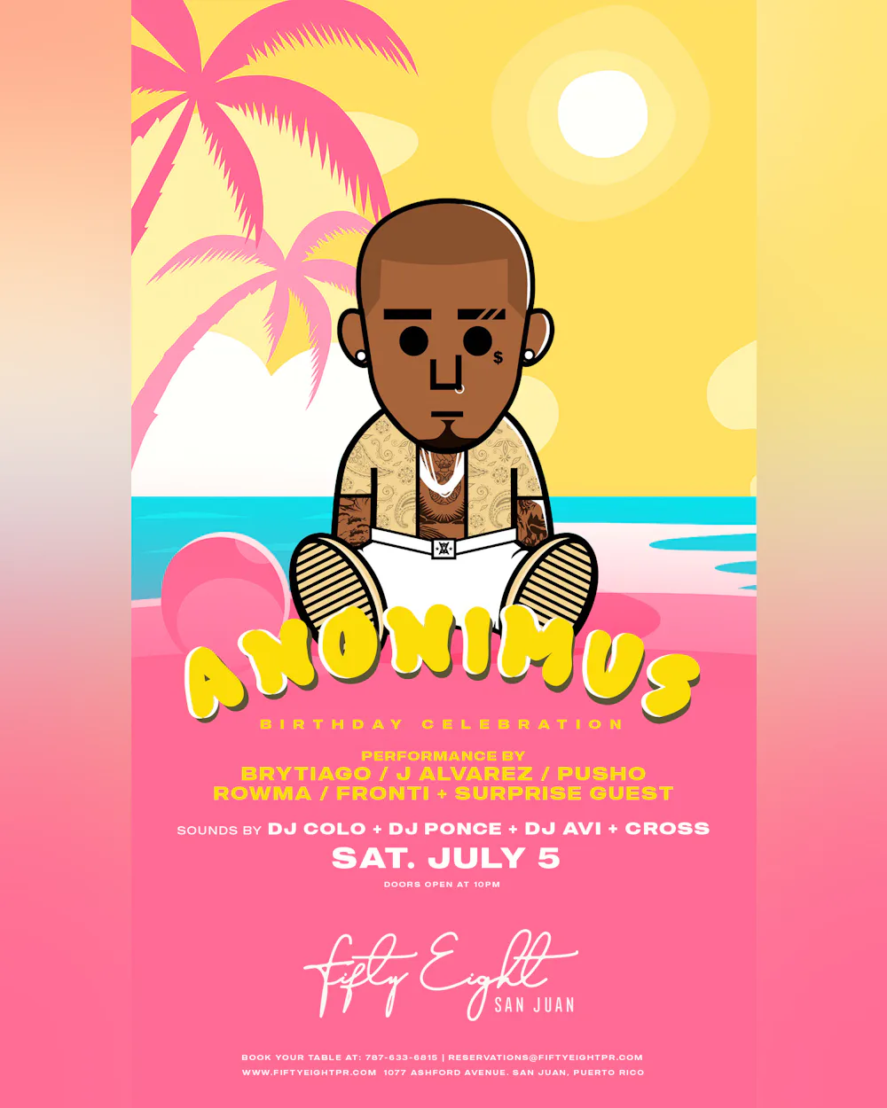 SATURDAY 07/05 | ANONIMUS BIRTHDAY CELEBRATION | SOUNDS BY DJ COLO + DJ PONCE + DJ AVI + CROSS