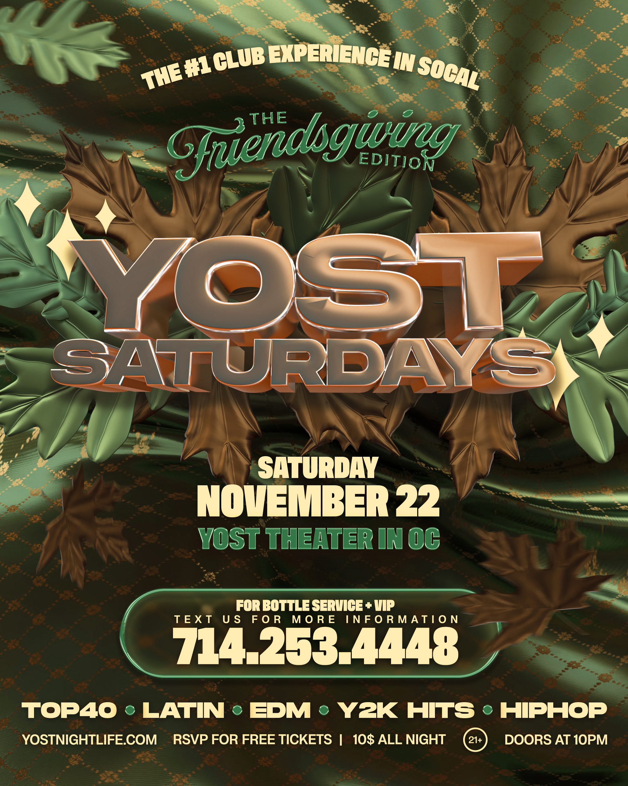 YOST SATURDAYS (21+) Reggaeton, Perreo, Corridos, Banda, Hip Hop Y mas