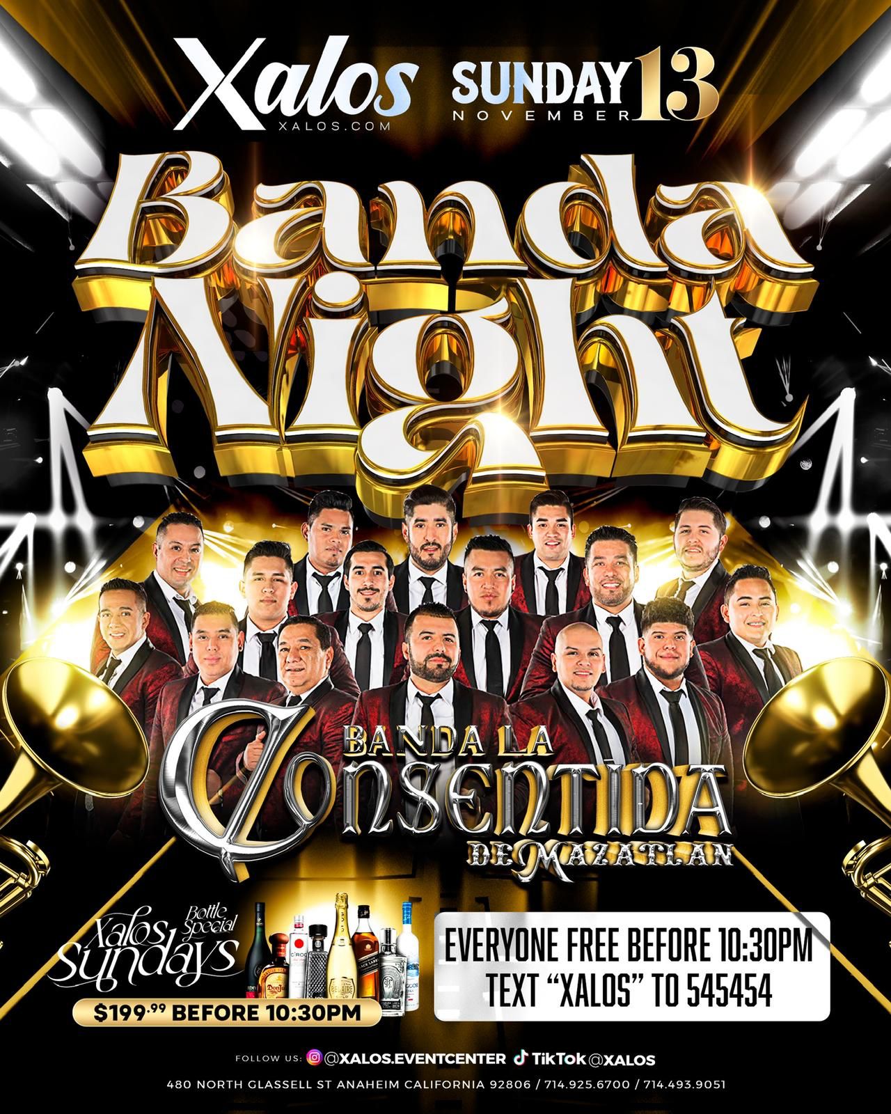 Tablelist | Buy Tickets and Tables to BANDA NIGHT at Xalos Event Center